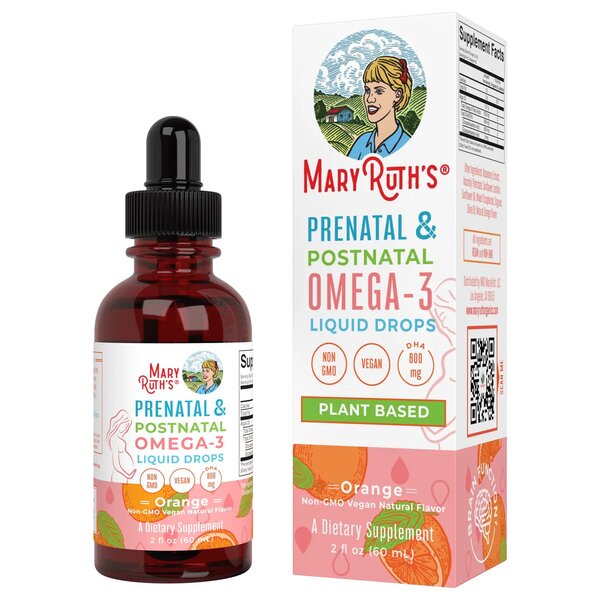 MaryRuth Organics Prenatal & Postnatal Omega-3 Liquid Drops, Orange - 60 ml. - Omegas, EFAs, CLA, Oils at MySupplementShop by MaryRuth Organics